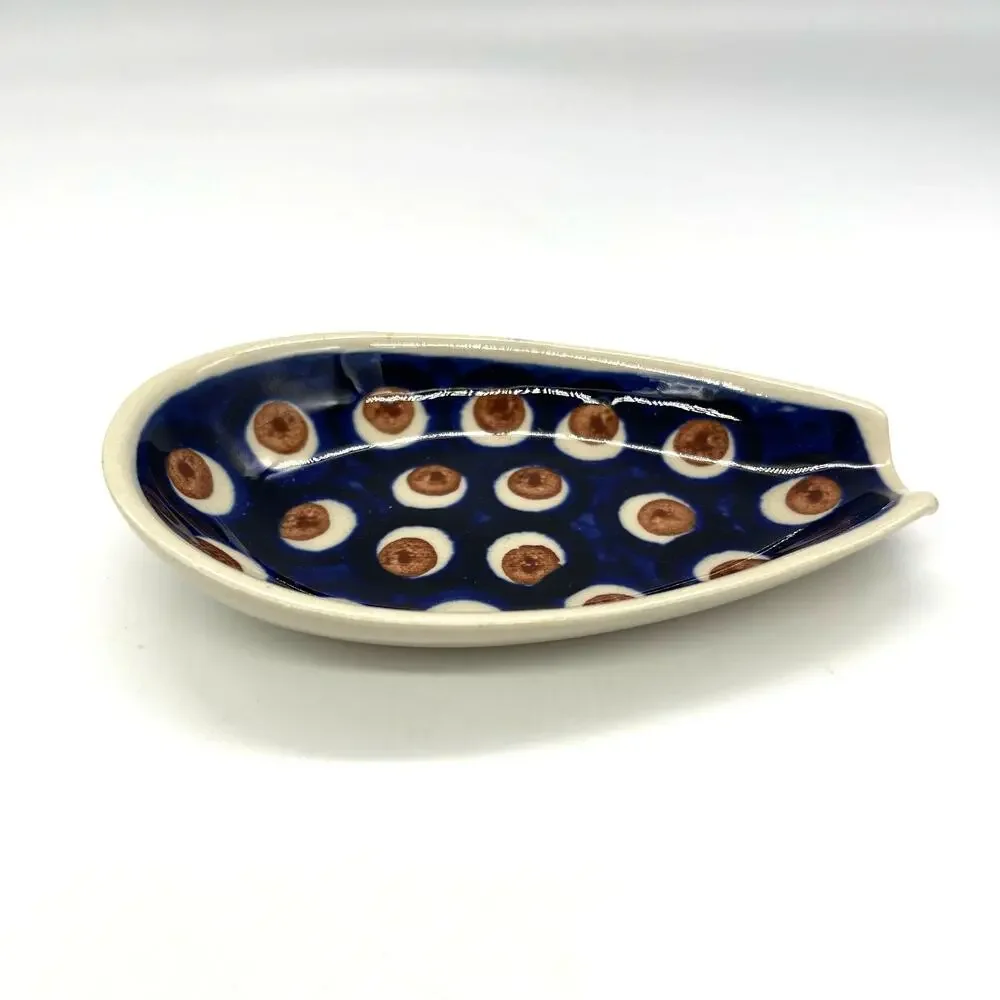 Boleslawiec Polish Pottery Spoon Rest Hand Made Poland 4.75